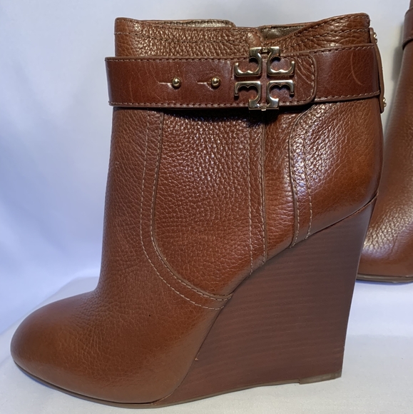 Tory Burch Elina brown leather ankle booties size 10 - Picture 2 of 11